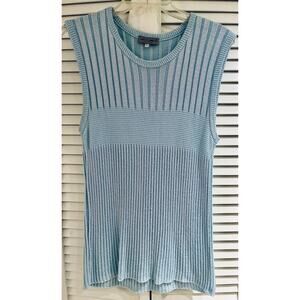 Melvin Kymenty Made in Italy Men's Round Neck Sleeveless Sweater L Baby Blue A+